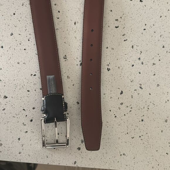 Daniel Cremieux Signature Men's Size 38 Brown Italian Leather Belt Solid Brass - Picture 6 of 12